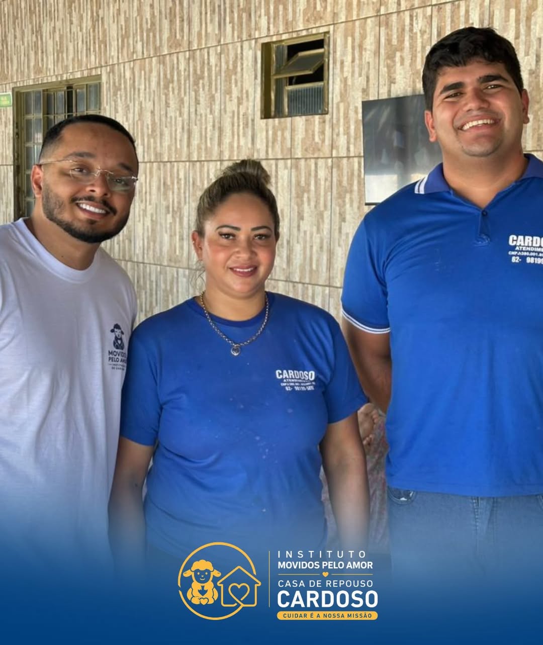 Representante do Instituto junto à equipe da Casa de Repouso Cardoso